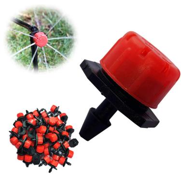 Imagem de Alyayi 50 peças de irrigação de micro gotejamento ajustável de 0,6 cm Sprinklers de irrigação antiobstrução Emissor Dripper Red Garden Supplies