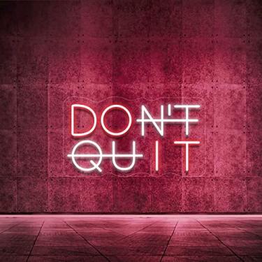 Imagem de Placa neon de LED Don't Quit para decoração de parede, luzes neon LED DO IT, decorações de festa, interruptor alimentado por USB, luzes de néon de LED ajustáveis para sala de escritório, sala de