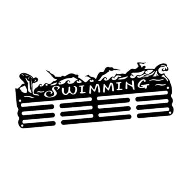 Imagem de menolana Suporte para exibição de medalhas, organizador de moldura para porta-medalhas, suporte para prêmios, para exibição de medalhas esportivas de ferro, Natação