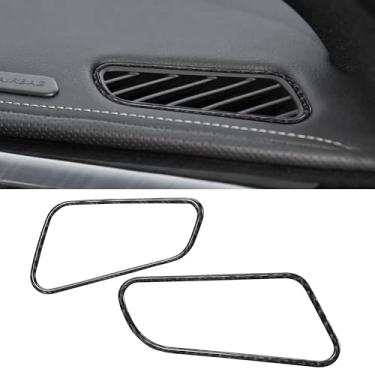 Imagem de WINKA Acessórios de carro de fibra de carbono compatíveis com Cadillac XTS Painel de saída de ar do painel do carro para painel 2013-2018 AC moldura capa de acabamento superior para decoração de