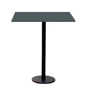 Imagem de Mesa Pisa Beta Bistrô Fratini 107,50cm (A) Disco Redondo Preto Tampo MDP Quadrado Grafito 60cm (L)