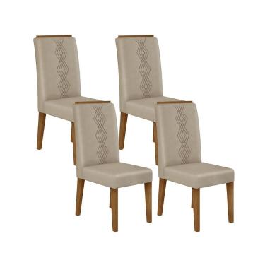 Imagem de Kit com 04 Cadeiras Yasmin Freijó Veludo Kraft DJ Móveis