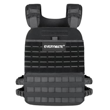 Imagem de EVERYMATE Colete masculino ponderado, colete de treino com peso ajustável para treinamento de força, treinamento de força ajustável e resistência fitness corrida tática