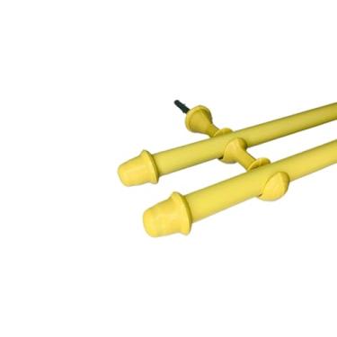 Imagem de Varão de cortina de Aço 2,0 metros Duplo 19mm fino Bastão de cortina Ferro Varão Duplo(Marfim)