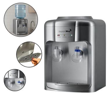 Imagem de Bebedouro Refrigerado Água Gelada Natural Galão Garrafão Mesa Eletrônico Prata Importway Iwbar