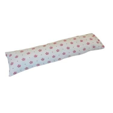 Imagem de Travesseiro Xuxão Infantil para Bebê Estampado- Unissex Menina e Menino – Para Berço, Cama e Viagems para Bebês e Crianças (Coroa Rosa, Infantil 90cm x 23 cm)