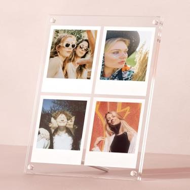 Imagem de WINKINE Moldura Polaroid para i-Type/600/SX-70/filmes, moldura de colagem de fotos, moldura Polaroid para fotos instantâneas, exibição de arte de flores prensadas DIY flutuante de mesa (transparente)