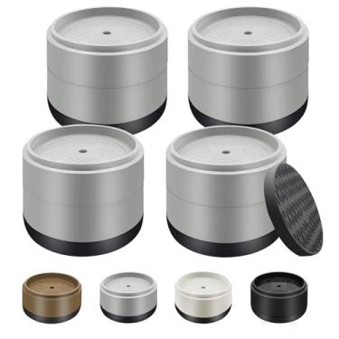 Imagem de Elevadores de cama para móveis, resistentes, 2,5 cm, 5 cm, 7,6 cm, 10,2 cm, elevadores de cama ajustáveis redondos para pernas de mesa, sofá, poltrona, geladeira, máquina de lavar (2,5 cm + 2,5 cm