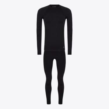Imagem de Conjunto de Térmica Lupo X-Run Kit70045-70601, Preto, Camiseta M/Calça