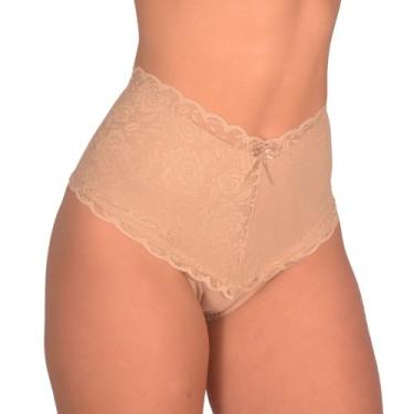 Imagem de Kit C/3 Calça Cotton Cós Alto Renda - Larah Lingerie, Variadas, GG
