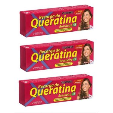 Imagem de Kit Com 3 Novex Recarga De Queratina Reconstruçao Dos Fios 80g