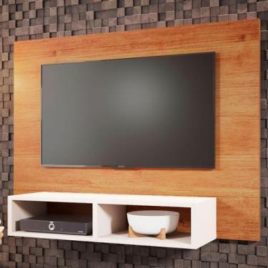 Imagem de Painel para TV Até 42 Polegadas Baly 2 Nichos Mel/Off White - Viero Mó