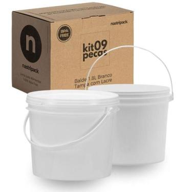 Imagem de Balde 1.8L Branco Atoxico Bpa Free 9 Pçs - Nastripack