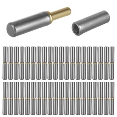 Imagem de MUXHEL Pacote com 40 dobradiças soldadas em bala, dobradiças de barril de 6 cm x 9 cm, dobradiça soldável resistente para portão de reboque, defumador de churrasco