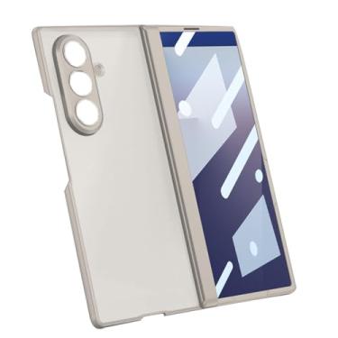 Imagem de LYJSMGZ Capa fosca translúcida para Samsung Z Fold7, proteção de dobradiça integrada com membrana concha e protetor de tela Slim Fit 360°, branca, Z Fold7