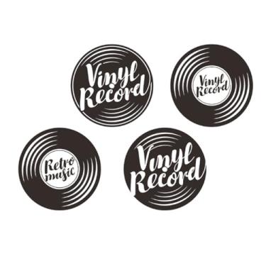 Imagem de Disco de gravação padrão criativo sala de aula quarto varanda decoração de parede de casa mural adesivo de parede esculpido para decoração de casas de aluguel