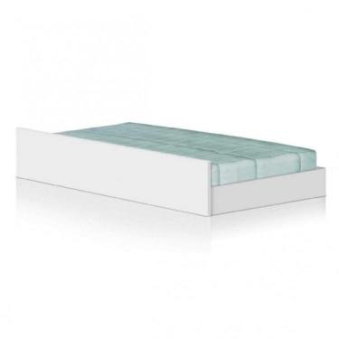 Imagem de Cama Solteiro Com Baú 2 Gavetas E Cama Auxiliar Jade J&a Móveis Branco