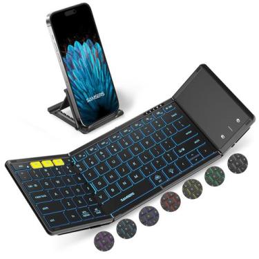 Imagem de Teclado Bluetooth Samsers dobrável com touchpad preto
