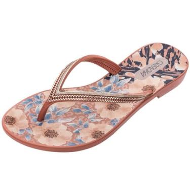 Imagem de Chinelo Mais Açaí Energia, Grendha, Feminino, Rosa Floral, 36