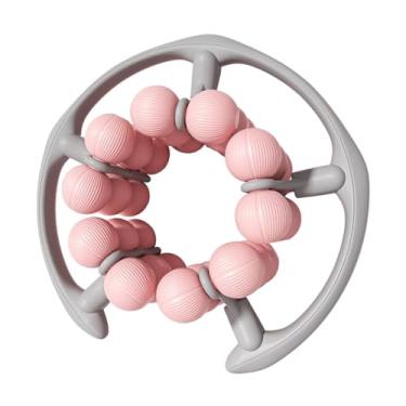 Imagem de Kokiya Rolo de massagem para pernas com 30 rodas, braçadeira de perna portátil, multifuncional, rolo muscular para fáscia, para braço, casa, Rosa