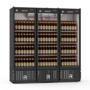 Imagem de Visa Cooler Extra Frio 3 Portas Vidro Aquecido Preto/Branco VCEF3P 220