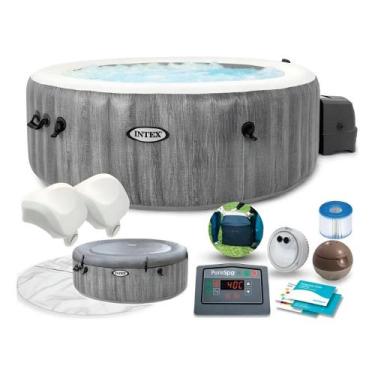 Imagem de Banheira Spa Inflável Ofurô Intex PureSpa Greywood Deluxe 4 Pessoas 79