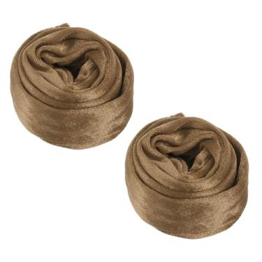 Imagem de PATIKIL Capa de corrente de lustre de 1 m, 2 peças de tecido de veludo, capa decorativa de cordão para fios de candelabro, estilo zíper, café claro