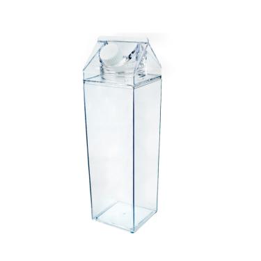 Imagem de Garrafa de Plástico Caixa de Leite Transparente 500ml
