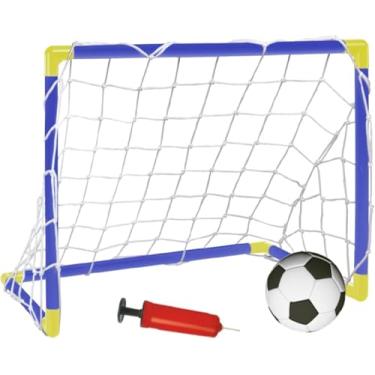 Imagem de Kit Trave de Futebol Infantil com Bola e Bomba de Ar Brinquedo Esportivo para Crianças 4 5 6 7 Anos Presente