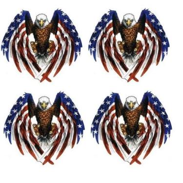 Imagem de Conjunto de 4 peças | Águia americana | Adesivo de chapéu duro | Decalque | Etiqueta de capacete Rude engraçado