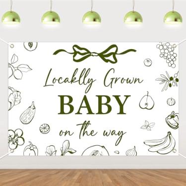 Imagem de Wonmelody Farmers Market Decorações de chá de bebê 1,5 x 0,9 m Faixa de fundo para bebês crescidos localmente a caminho verde vegetal e fruta cabine fotográfica de fundo para recém-nascidos revelação
