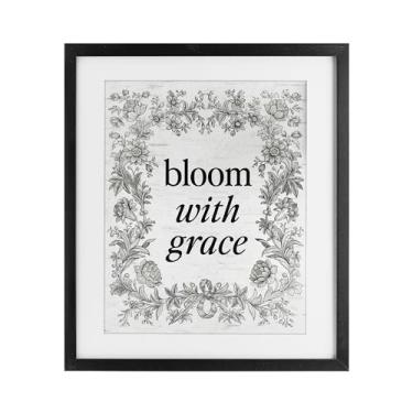 Imagem de Stupell Industries Impressão emoldurada preta com borda vintage Bloom with Grace, design por Lettered and Lined, 53 x 43 cm