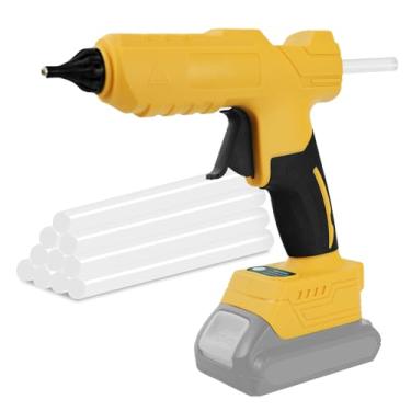 Imagem de Pistola de cola quente elétrica sem fio para bateria Dewalt 20 V, pré-aquecimento rápido e ponta de cobre adesiva à prova de vazamento, bastões para artesanato, artes DIY, reparos domésticos (sem