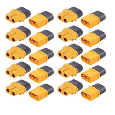 Imagem de 10 pares XT60H conector plugue com invólucro de bainha fêmea/macho XT60H conectores bala plugues para RC Lipo bateria carros avião (10 fêmeas + 10 machos