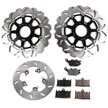 Imagem de Arashi Rotores e pastilhas de disco de freio dianteiro traseiro para Suzuki SV1000 SV1000S 2003-2007, acessórios de substituição de motocicleta preto