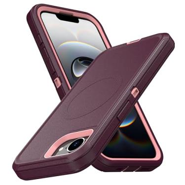 Imagem de MXX Capa compatível com iPhone 2025, capa protetora de 3 camadas, superprotetora, resistente, resistente, à prova de choque e poeira, projetada para Apple iPhone 4ª geração de 6,1 polegadas (rosa