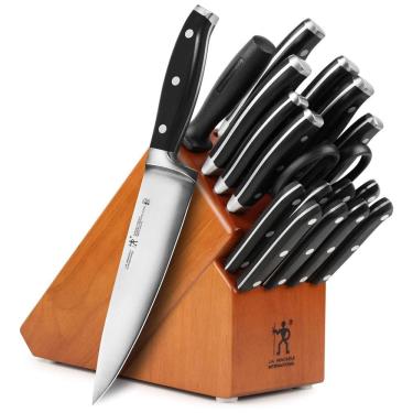 Imagem de Conjunto de Facas em Aço Inoxidável com Bloco de Bancada, 19 Peças, HENCKELS model, Preto