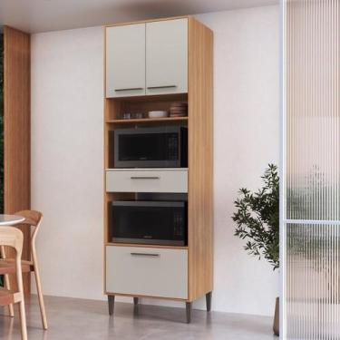 Imagem de Paneleiro Torre Quente 70cm para Forno e Micro-ondas 3 Portas 1 Gaveta