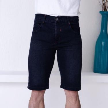 Imagem de Bermuda Jeans Tradicional Black Marmorizado Com Acabamento Detalhado R