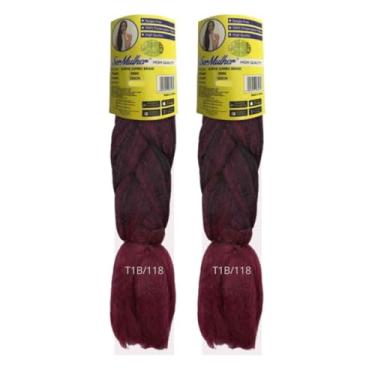 Imagem de Super Jumbo Braid Fibra Sintética para Box Braids, Tranças Nagô, Fulani, Crochet Braids e Twists - 2 Pacotes de 399g | Marca Ser Mulher | Ideal para Penteados Afro com Naturalidade e Durabilidade