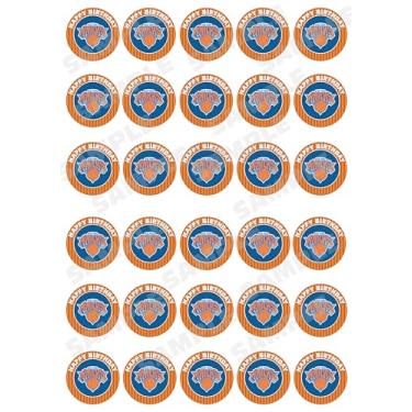 Imagem de 30 x Edible Cupcake Toppers – New York Basketball Team Themed Collection of Edible Cake Decorations | Uncut Edible on Wafer Sheet