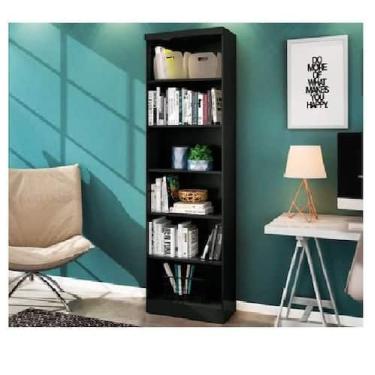 Imagem de Livreiro Multiuso LINUS sem porta PRETO - QMOVI