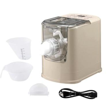 Imagem de Máquina de massa elétrica, máquina de massa automática, máquina portátil para fazer macarrão, esparguete Ramen caseiros. Bola de massa, 13 tipos de moldes para frisar (bege)