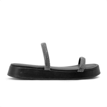 Imagem de Sandália Papete Via Uno Tiras Brilhantes Feminina