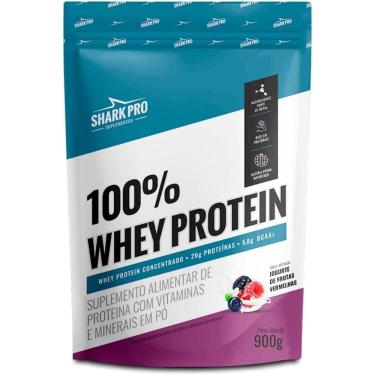 Imagem de 100% Whey Protein Pouch 900g Iogurte Frutas Vermelhas - Sharkpro Suplementos