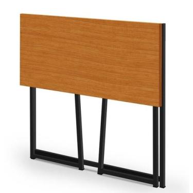 Imagem de escrivaninha dobravel pequena para quarto Canela com Pés Preto - Sonho