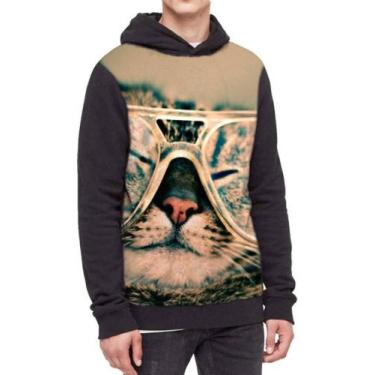 Imagem de Moletom Com Capuz Gato Com Oculos Ref:552 - smoke, Preto, PP