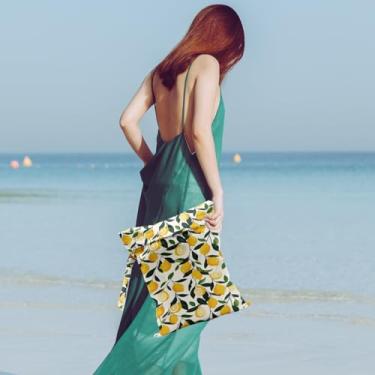 Imagem de Bolsa impermeável e úmida para roupas de banho, viagens, cosméticos, roupas sujas para piscina, ioga, academia, artigos de higiene, carrinho de bebê, bolsas de praia reutilizáveis para viagem (limão)