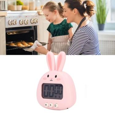 Imagem de Cronômetro digital de desenho animado fofo com lembrete preciso para cozinha, cozinha, fitness (rosa)