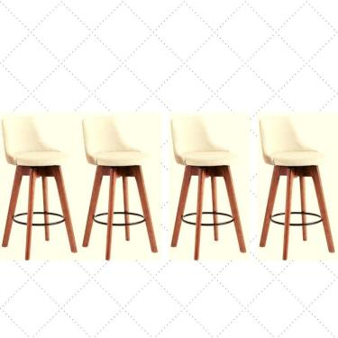 Imagem de Kit 4 Banquetas Gourmet Para Cozinha Ou Bancada Bege Claro